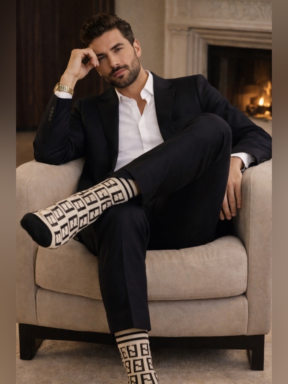 Luxury Fendi Crew Socks